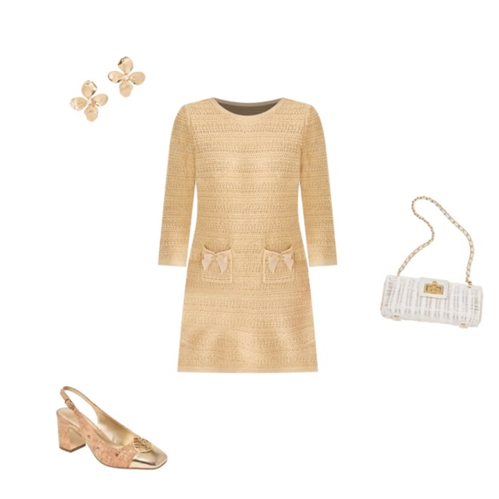 Lilly Pulitzer Rhysa Sweater Dress Cream Knit Mini Dress with Bow Details - Picture 10 of 16